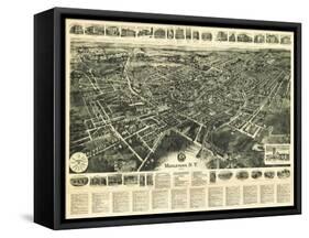 Middletown, New York - Panoramic Map-Lantern Press-Framed Stretched Canvas