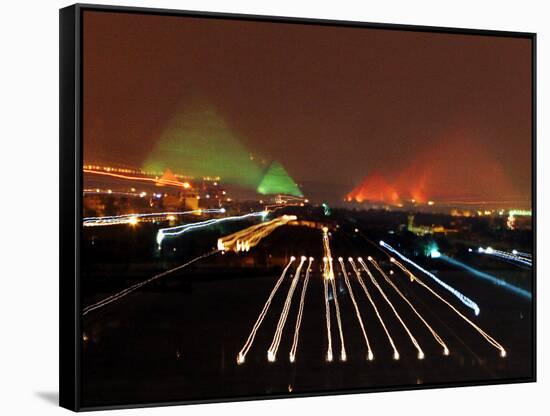Mideast Egypt Pyramids New 7 Wonders-Amr Nabil-Framed Stretched Canvas