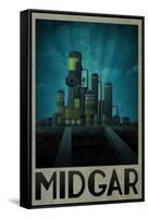 Midgar Retro Travel Poster-null-Framed Stretched Canvas