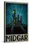 Midgar Retro Travel Poster-null-Stretched Canvas