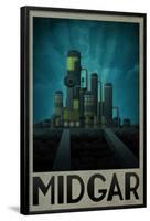 Midgar Retro Travel Poster-null-Framed Poster