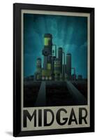 Midgar Retro Travel Poster-null-Framed Poster