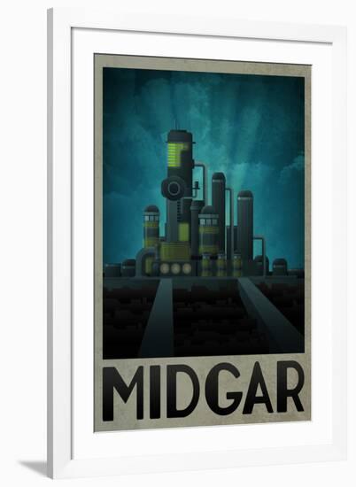 Midgar Retro Travel-null-Framed Art Print