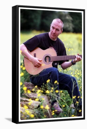 Midge Ure Playing Guitar June 2001-null-Framed Stretched Canvas