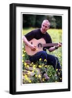 Midge Ure Playing Guitar June 2001-null-Framed Photographic Print