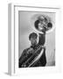 Midget Czech Showman Baron Richard Nowak, Blowing on a Trumpet-John Phillips-Framed Photographic Print