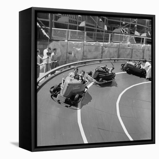 Midget Racing Cars at New York World's Fair-David Scherman-Framed Stretched Canvas