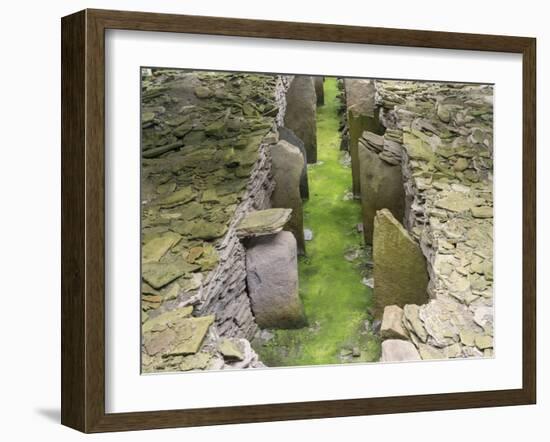 Midhowe Chambered Cairn on Rousay island, Orkney islands, Scotland.-Martin Zwick-Framed Premium Photographic Print