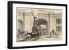 Midland Railway Locomotive at the Camden Roundhouse London-J.c. Bourne-Framed Art Print