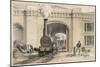 Midland Railway Locomotive at the Camden Roundhouse London-J.c. Bourne-Mounted Art Print