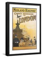 Midland Railway - London Vintage Poster-Lantern Press-Framed Art Print