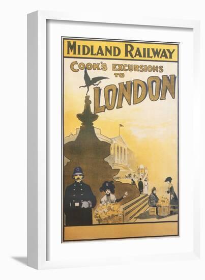 Midland Railway - London Vintage Poster-Lantern Press-Framed Art Print