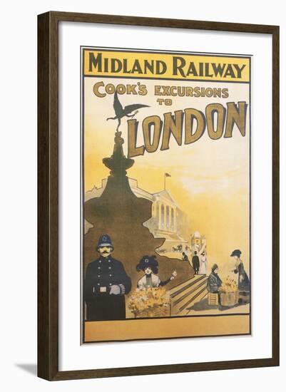 Midland Railway - London Vintage Poster-Lantern Press-Framed Art Print