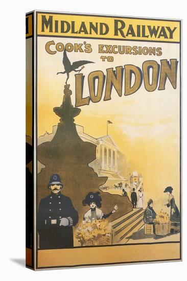 Midland Railway - London Vintage Poster-Lantern Press-Stretched Canvas