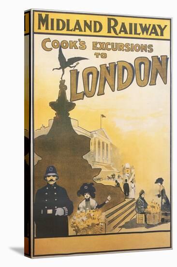 Midland Railway - London Vintage Poster-Lantern Press-Stretched Canvas