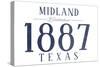 Midland, Texas - Established Date (Blue)-Lantern Press-Stretched Canvas