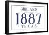 Midland, Texas - Established Date (Blue)-Lantern Press-Framed Art Print