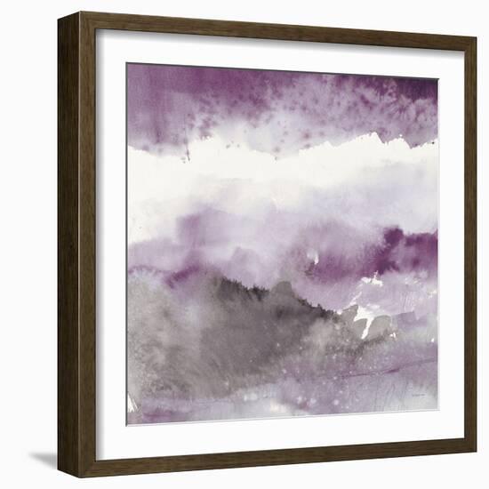 Midnight at the Lake III Amethyst and Grey-Mike Schick-Framed Art Print