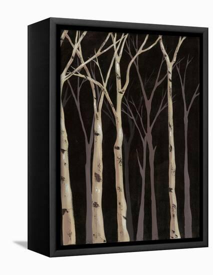 Midnight Birches II-Jade Reynolds-Framed Stretched Canvas