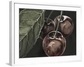 Midnight Cherries-Megan Meagher-Framed Art Print