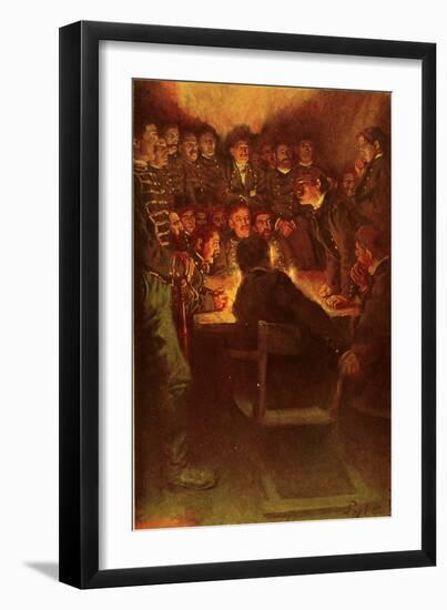 Midnight court martial, American Civil War-Howard Pyle-Framed Giclee Print