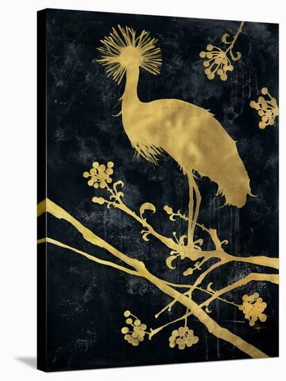 Midnight Crowned Crane-Filippo Ioco-Stretched Canvas