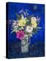 Midnight Flowers, Deep Blue Ground-Ann Oram-Stretched Canvas