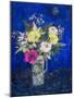 Midnight Flowers, Deep Blue Ground-Ann Oram-Mounted Giclee Print