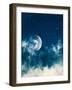 Midnight Fog and Moon-DavidMSchrader-Framed Art Print