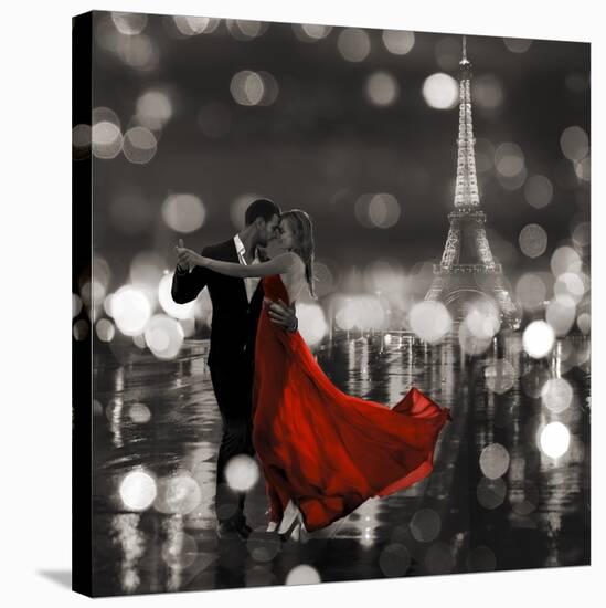 Midnight in Paris (BW)-Dianne Loumer-Stretched Canvas