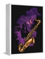 Midnight Jazz-null-Framed Stretched Canvas