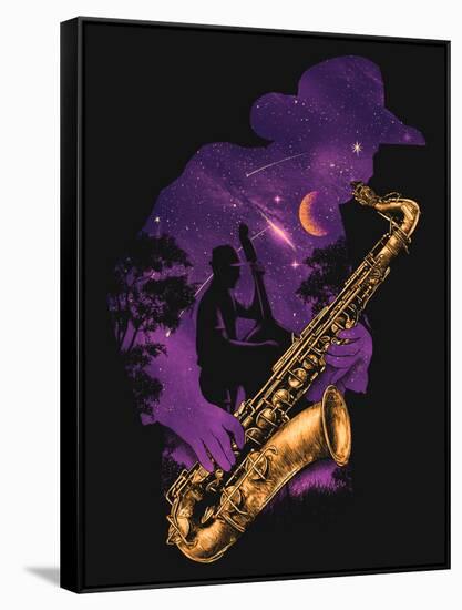 Midnight Jazz-null-Framed Stretched Canvas