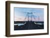 Midnight Photo of the Bridge with the Beautiful Colors of Clouds. Bridge over the River from Lake J-Nadezda Murmakova-Framed Photographic Print