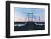 Midnight Photo of the Bridge with the Beautiful Colors of Clouds. Bridge over the River from Lake J-Nadezda Murmakova-Framed Photographic Print