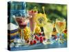 Midnight, Pinky, Asia and Exotic Punch on Garden Table-Michael Brauner-Stretched Canvas