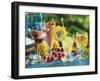 Midnight, Pinky, Asia and Exotic Punch on Garden Table-Michael Brauner-Framed Photographic Print