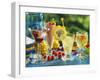 Midnight, Pinky, Asia and Exotic Punch on Garden Table-Michael Brauner-Framed Photographic Print