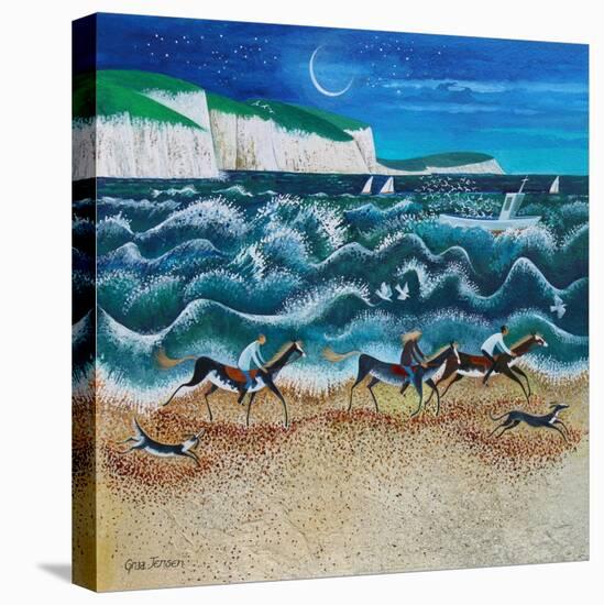 Midnight Riders, 2020 (acrylics on paper)-Lisa Graa Jensen-Stretched Canvas