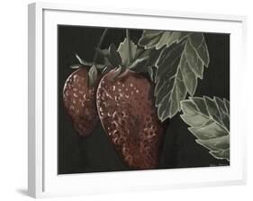 Midnight Strawberries-Megan Meagher-Framed Art Print