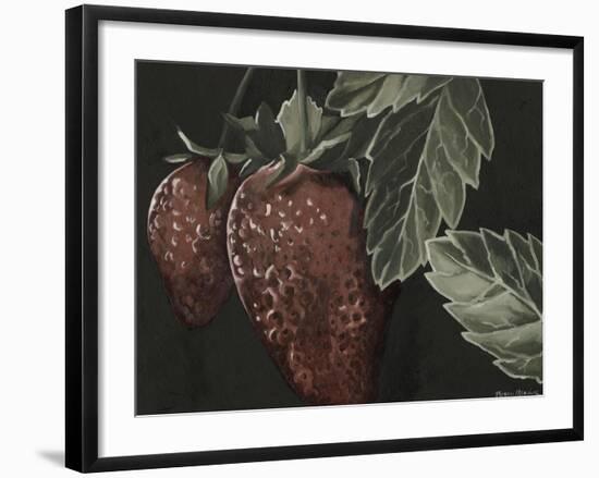 Midnight Strawberries-Megan Meagher-Framed Art Print