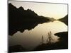 Midnight Sun and Calm Reflections, Lofoten Islands, Arctic, Norway, Scandinavia-D H Webster-Mounted Photographic Print