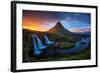 Midnight Sun at Kirkjufell, Eastern Iceland-Vincent James-Framed Photographic Print