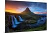 Midnight Sun at Kirkjufell, Eastern Iceland-Vincent James-Mounted Photographic Print