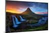 Midnight Sun at Kirkjufell, Eastern Iceland-Vincent James-Mounted Premium Photographic Print