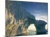 Midnight Sun Lights Arched Iceberg Floating Near Face of Jakobshavn Isfjord, Ilulissat, Greenland-Paul Souders-Mounted Photographic Print