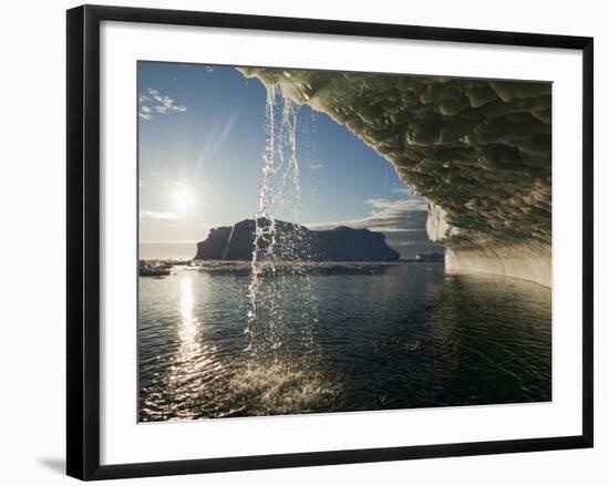 Midnight Sun Lights Iceberg, Jakobshavn Glacier, Disko Bay, Ilulissat, Greenland-Paul Souders-Framed Photographic Print