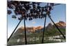 Midnight Sun on Dried Fish Framed by Fishing Village and Peaks, Reine, Nordland County-Roberto Moiola-Mounted Photographic Print