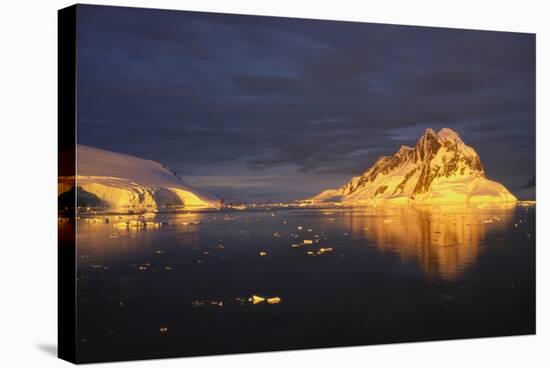 Midnight Sun on the Antarctic Peninsula-Geoff Renner-Stretched Canvas