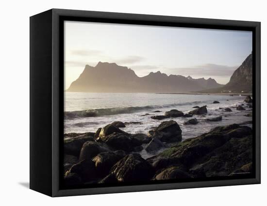 Midnight Sun, Summertime, Lofoten Islands, Arctic, Norway, Scandinavia-D H Webster-Framed Stretched Canvas