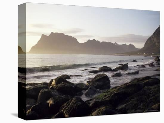 Midnight Sun, Summertime, Lofoten Islands, Arctic, Norway, Scandinavia-D H Webster-Stretched Canvas